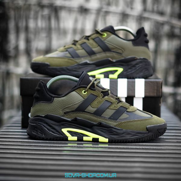 Мужские кроссовки Adidas Niteball Black Army Green фото