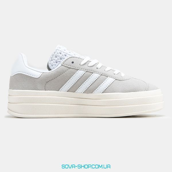 Женские кроссовки Adidas Gazelle Bold Shoes White Grey фото