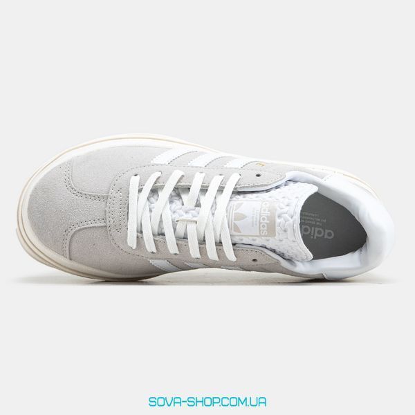 Женские кроссовки Adidas Gazelle Bold Shoes White Grey фото