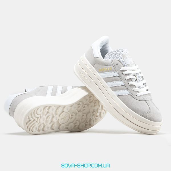 Женские кроссовки Adidas Gazelle Bold Shoes White Grey фото