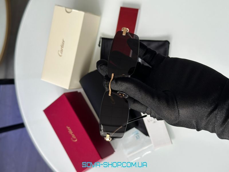 Сонцезахисні окуляри Cartier Panth&egrave;re Black/Gold CT043CS Premium фото