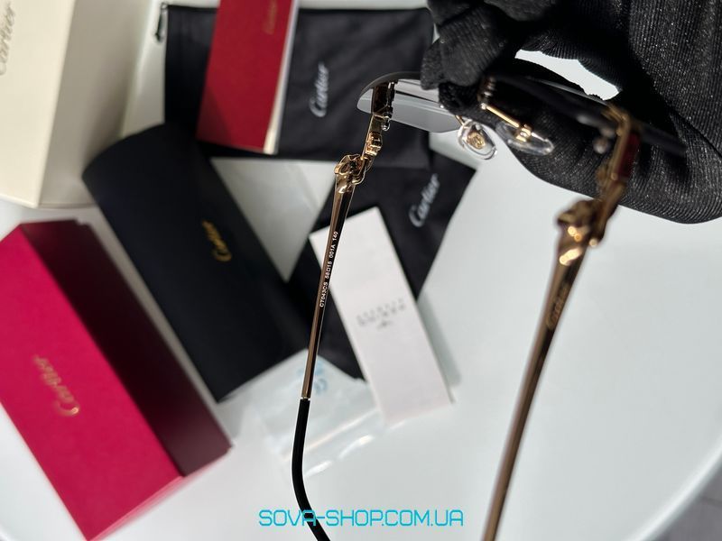 Сонцезахисні окуляри Cartier Panth&egrave;re Black/Gold CT043CS Premium фото