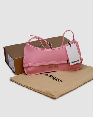 Женская сумка Jacquemus Le Bisou Ceinture Leather Shoulder Bag in Pink Premium фото