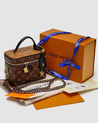 Жіноча сумка Louis Vuitton Vanity PM Bag Monogram Reverse Coated Canvas Calf Premium фото