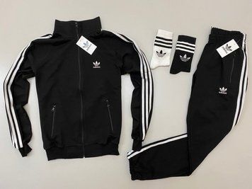 Чоловічий костюм Adidas: кофта-штани + носки 2 пари В ПОДАРУНОК! Adidas чорний фото