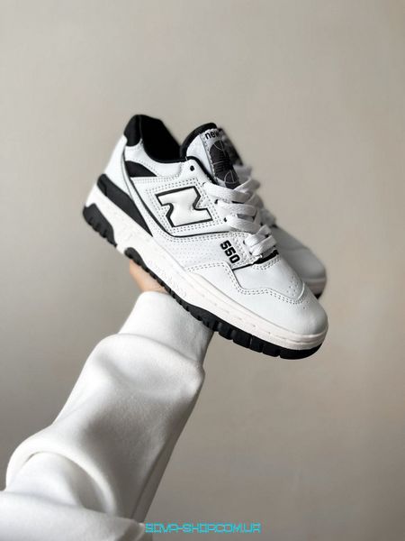 Женские и мужские кроссовки New Balance 550 White\Black фото