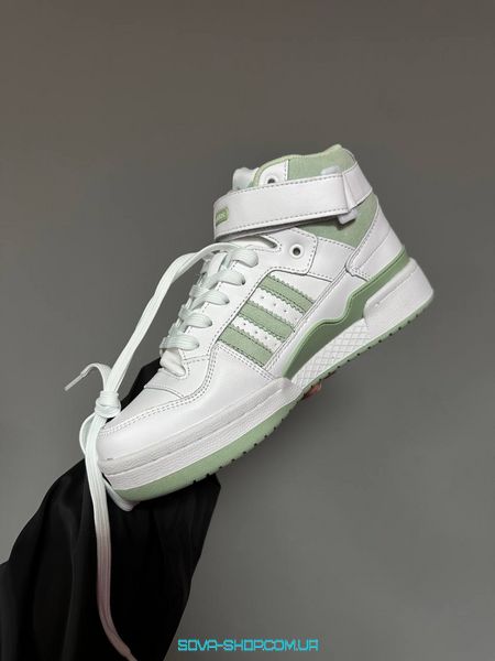 Чоловічі та жіночі кросівки Adidas Forum “WHITE / OLIVE” Fur фото