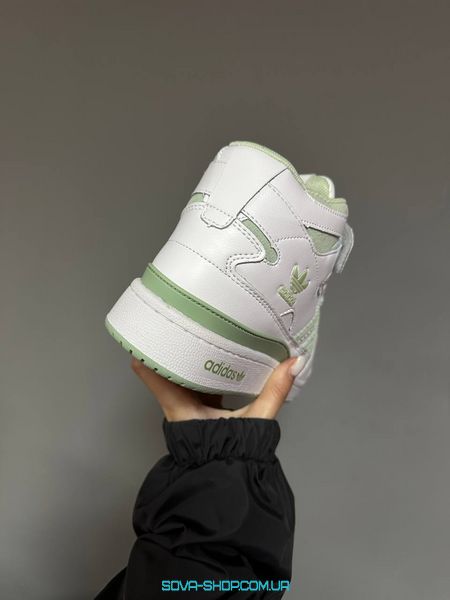 Чоловічі та жіночі кросівки Adidas Forum “WHITE / OLIVE” Fur фото