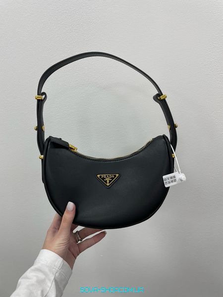 Жіноча сумка Prada Arque Leather Shoulder Bag Black Premium фото