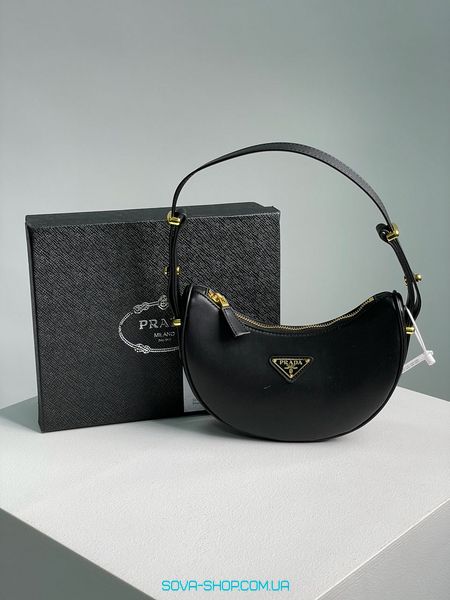 Жіноча сумка Prada Arque Leather Shoulder Bag Black Premium фото