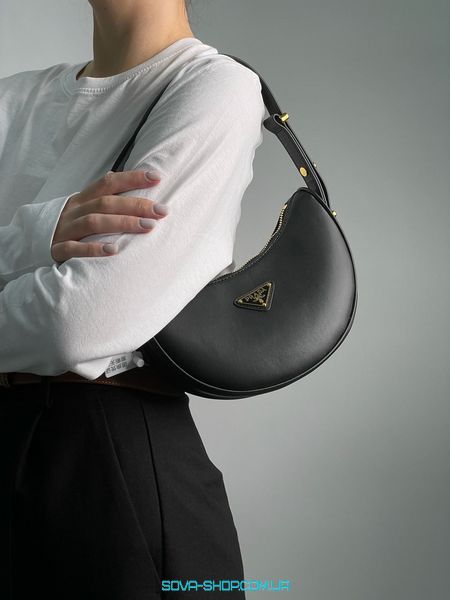 Жіноча сумка Prada Arque Leather Shoulder Bag Black Premium фото