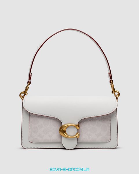 Женская сумка Coach Tabby White/Gold Shoulder Bag 26 In Signature Canvas Premium фото