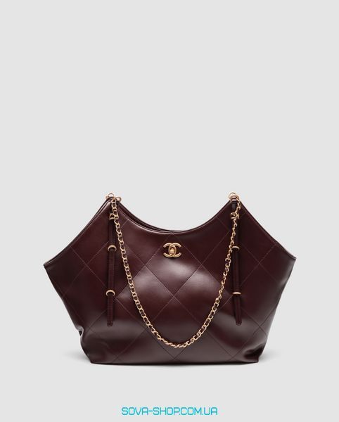 Женская сумка Chanel 25S Maxi Tote Bag in Burgundy Premium фото