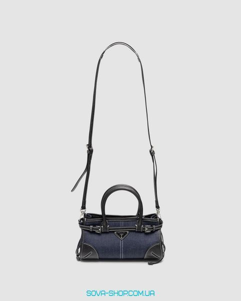 Женская сумка Prada Bonnie Mini Handbag Black/Denim Premium фото