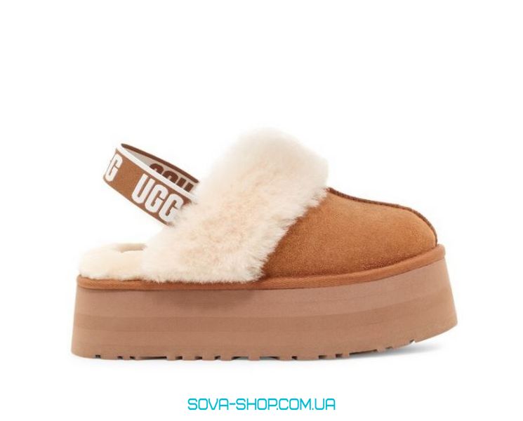 Женские зимние ботинки UGG Funkette Slipper Platform Chestnut Premium фото