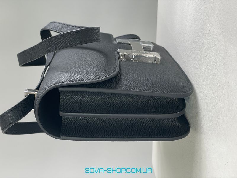 Жіноча сумка Hermes Constance 23 Epsom Calf Black/Silver Premium фото
