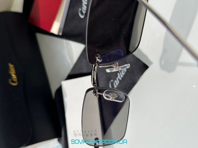 Сонцезахисні окуляри Cartier Exception Black/Silver CT0498S Premium фото