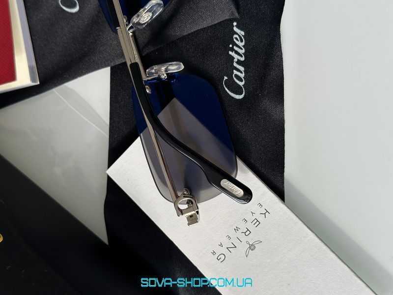 Сонцезахисні окуляри Cartier Exception Black/Silver CT0498S Premium фото