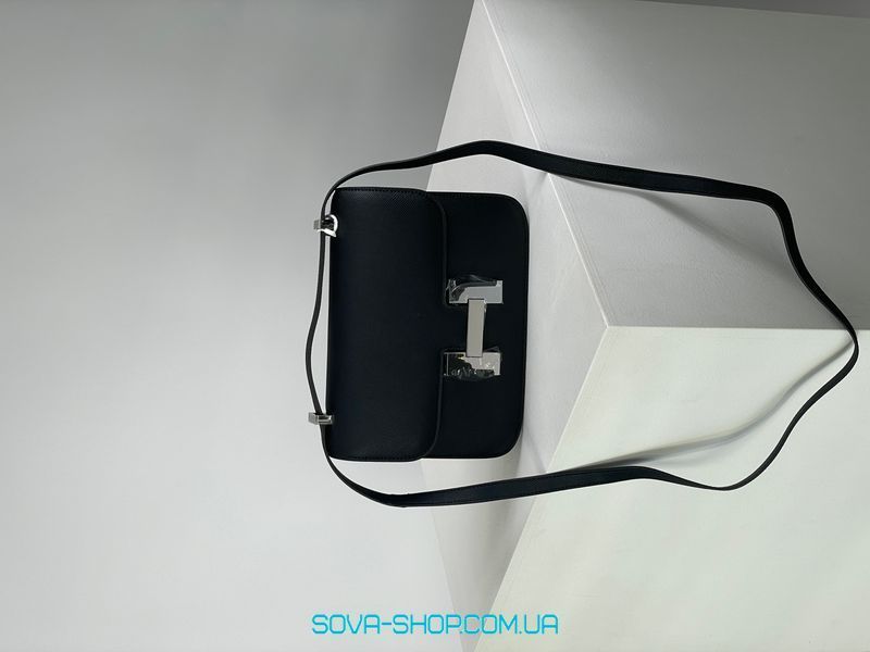 Жіноча сумка Hermes Constance 23 Epsom Calf Black/Silver Premium фото