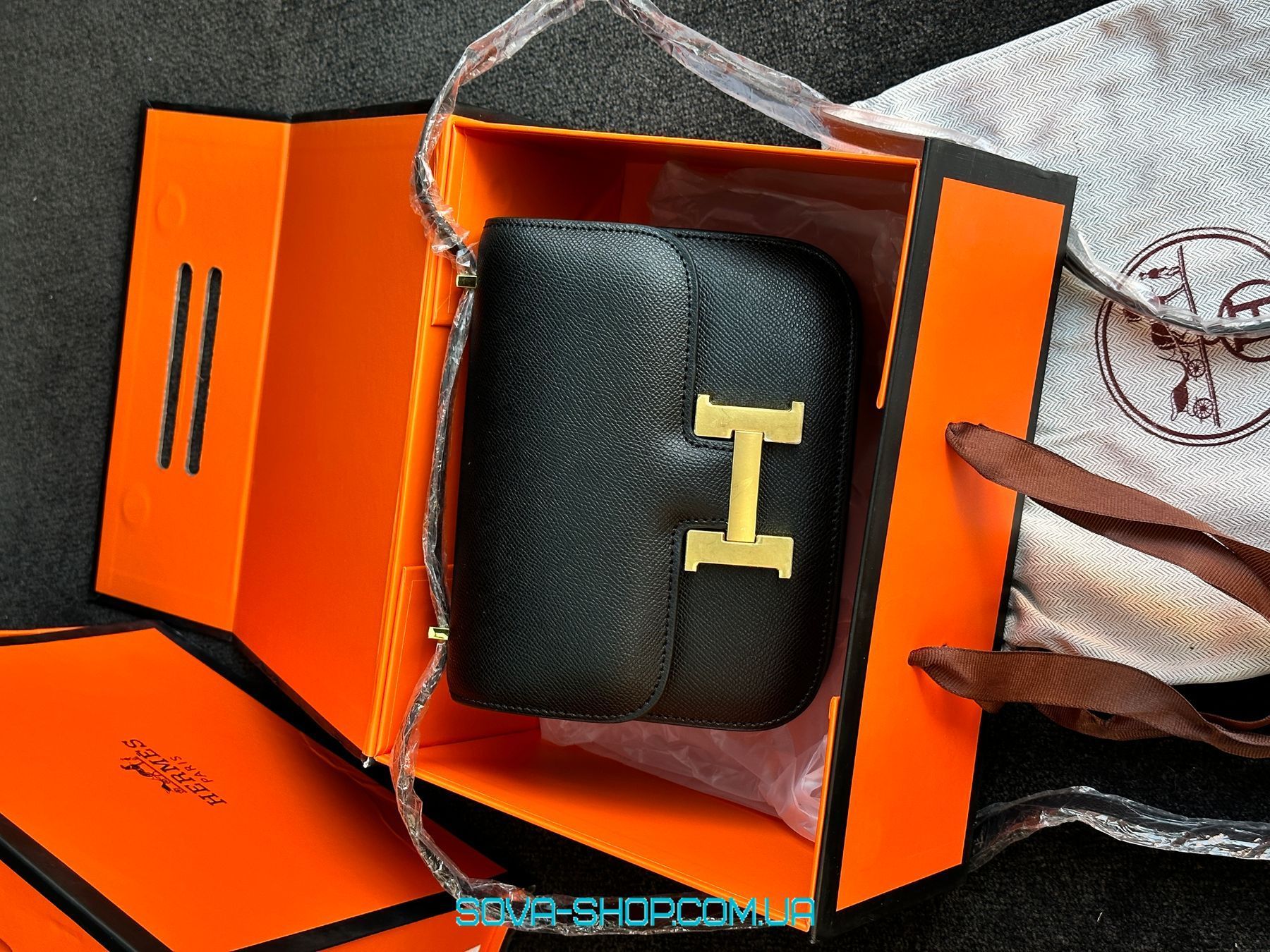 Женская сумка Hermes Constance 18 Epsom Calf Black Premium