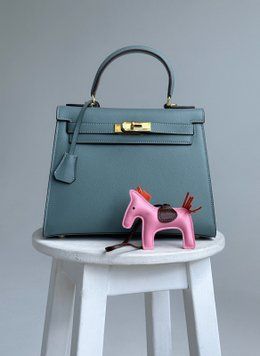 Жіноча сумка Hermes Kelly 30 Turquoise Togo Leather with Gold Hardware Premium фото