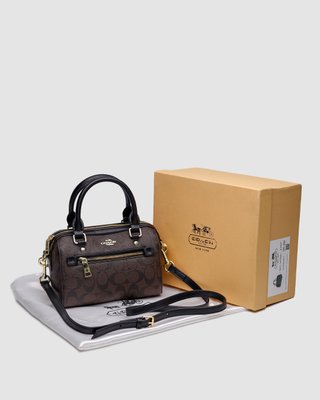 Жіноча сумка Coach Rowan Satchel Zip In Signature Canvas Brown Premium фото