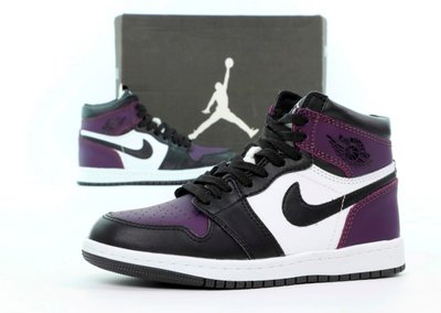 Зимові чоловічі та жіночі кросівки (хутро) Nike Air Jordan 1 Dark Violet фото