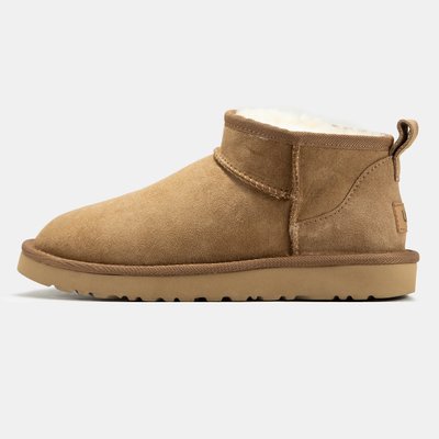 Женские и мужские зимние ботинки UGG Ultra Mini Chestnut Premium фото