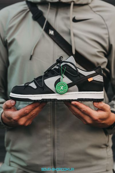 Мужские и женские кроссовки Nike SB Dunk Low x Off-White "Black/Grey" фото