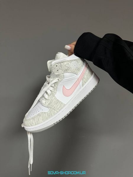 Женские баскетбольные кроссовки Nike Air Jordan 1 Retro &ldquo;HEATHER GREY / PINK&rdquo; premium фото
