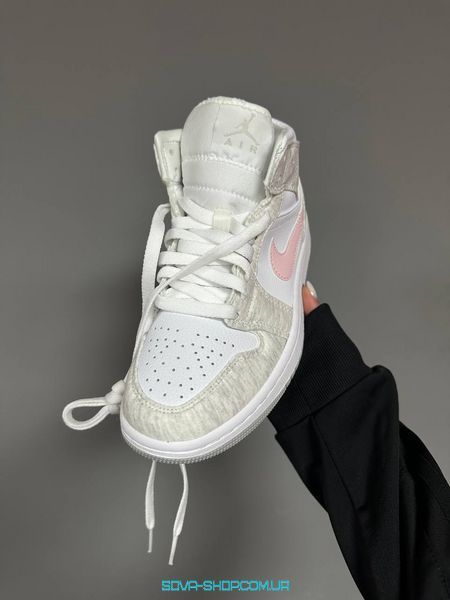 Женские баскетбольные кроссовки Nike Air Jordan 1 Retro &ldquo;HEATHER GREY / PINK&rdquo; premium фото