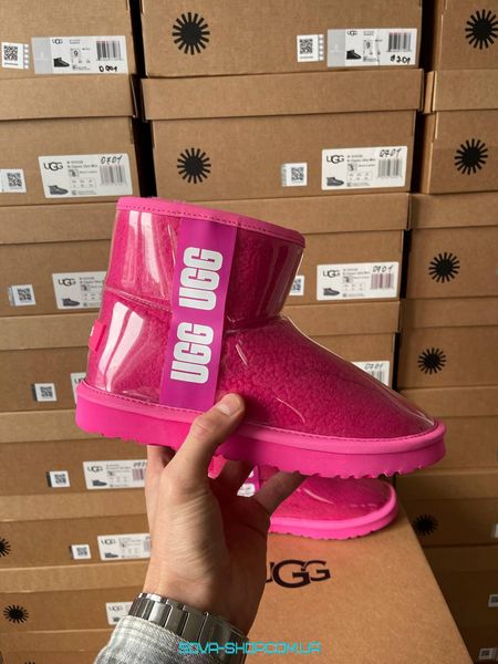 Жіночі зимові ботинки UGG Classic Clear Mini Pink фото