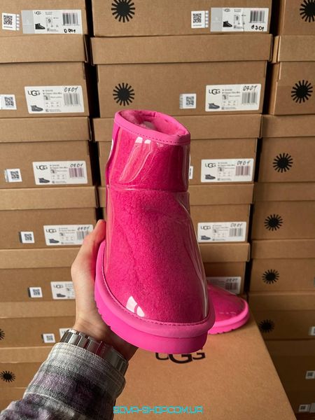 Женские зимние ботинки UGG Classic Clear Mini Pink фото