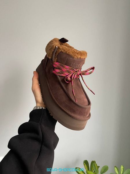 Жіночі зимові ботинки UGG Funkarra Platform Chocolate PREMIUM фото