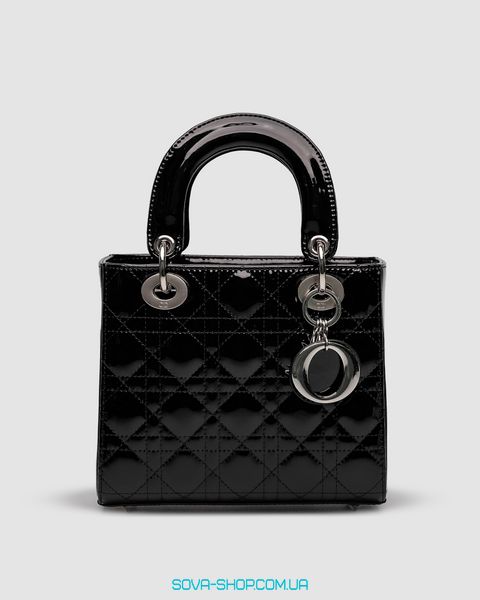 Женская сумка Christian Dior Small Lady My ABCDior Bag Black Patent Cannage Calfskin Premium фото