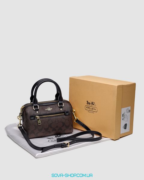 Женская сумка Coach Rowan Satchel Zip In Signature Canvas Brown Premium фото