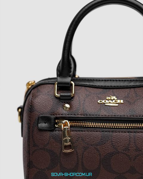 Жіноча сумка Coach Rowan Satchel Zip In Signature Canvas Brown Premium фото