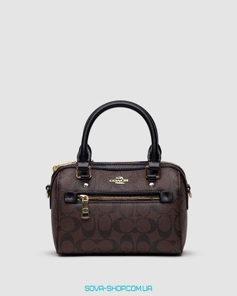 Женская сумка Coach Rowan Satchel Zip In Signature Canvas Brown Premium фото