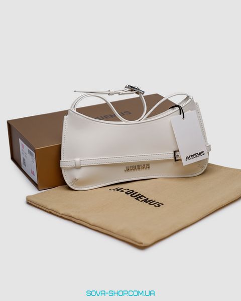 Женская сумка Jacquemus Le Bisou Ceinture Leather Shoulder Bag in White Premium фото