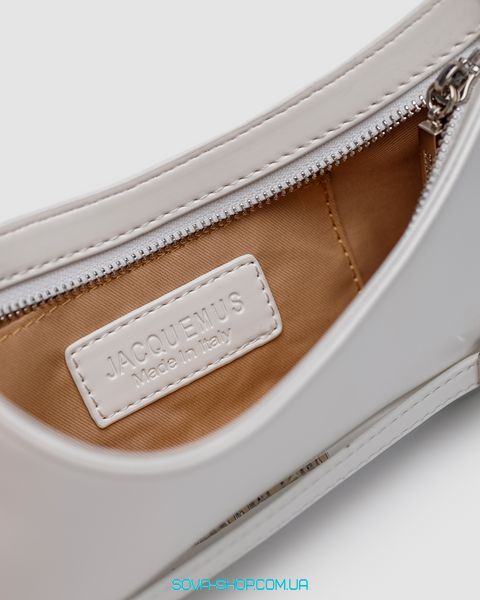 Жіноча сумка Jacquemus Le Bisou Ceinture Leather Shoulder Bag in White Premium фото