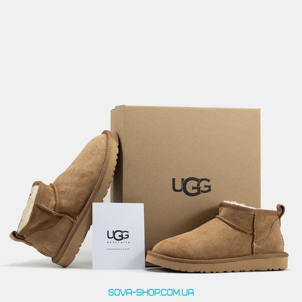 Жіночі та чоловічі зимові ботинки UGG Ultra Mini Chestnut Premium фото