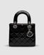 Женская сумка Christian Dior Small Lady My ABCDior Bag Black Patent Cannage Calfskin Premium re-11391 фото 2