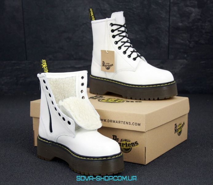 Мужские зимние ботинки (С МЕХОМ) Dr. Martens Jadon White фото