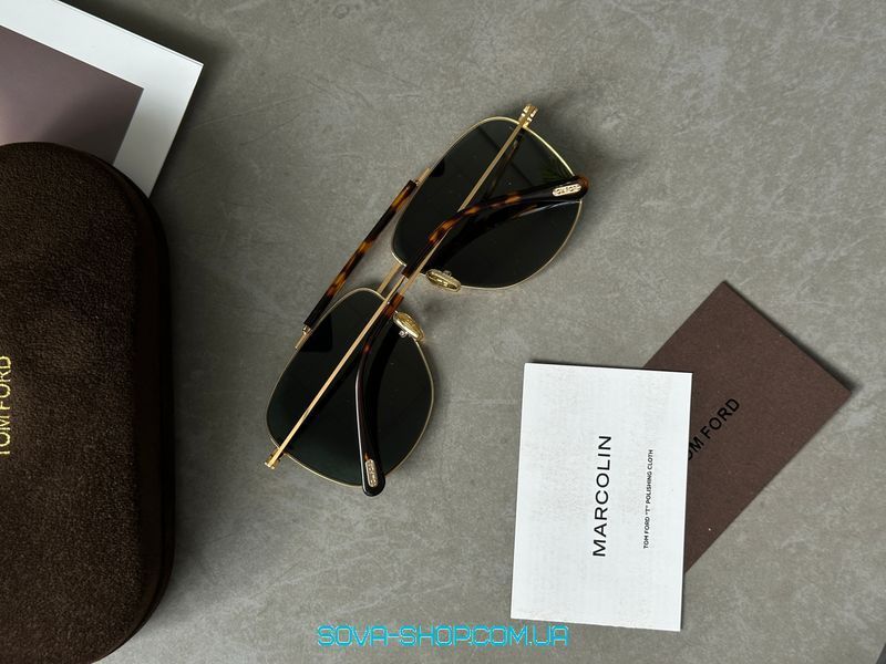 Сонцезахисні окуляри Tom Ford Green/Gold JADENF FT1017 Premium фото