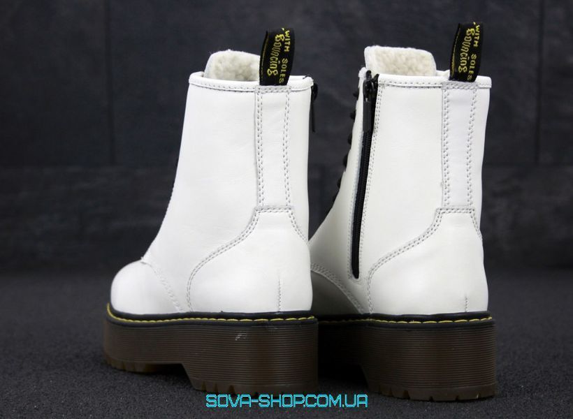 Мужские зимние ботинки (С МЕХОМ) Dr. Martens Jadon White фото