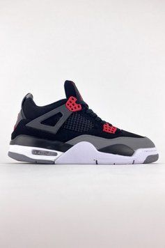 Чоловічі баскетбольні кросівки Nike Air Jordan 4 Retro Black Grey фото