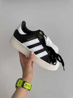 Женские кроссовки Adidas Superstar 2W Black White Sole фото
