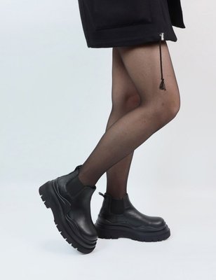 Зимние женские ботинки на флисе Bottega Veneta Black 13017 фото