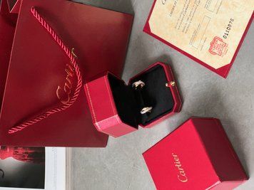 Сережки Cartier Trinity Earrings Half-Paved Diamond Premium фото