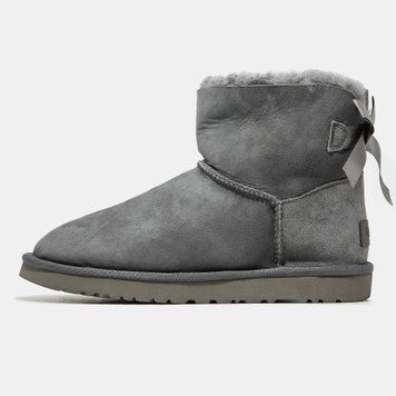 Жіночі зимові ботинки UGG Classic Mini Bailey Bow Grey Premium фото